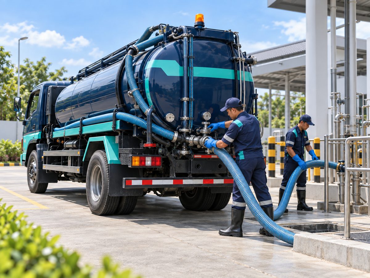 Proses penanganan limbah sesuai prosedur oleh Lancar Jaya